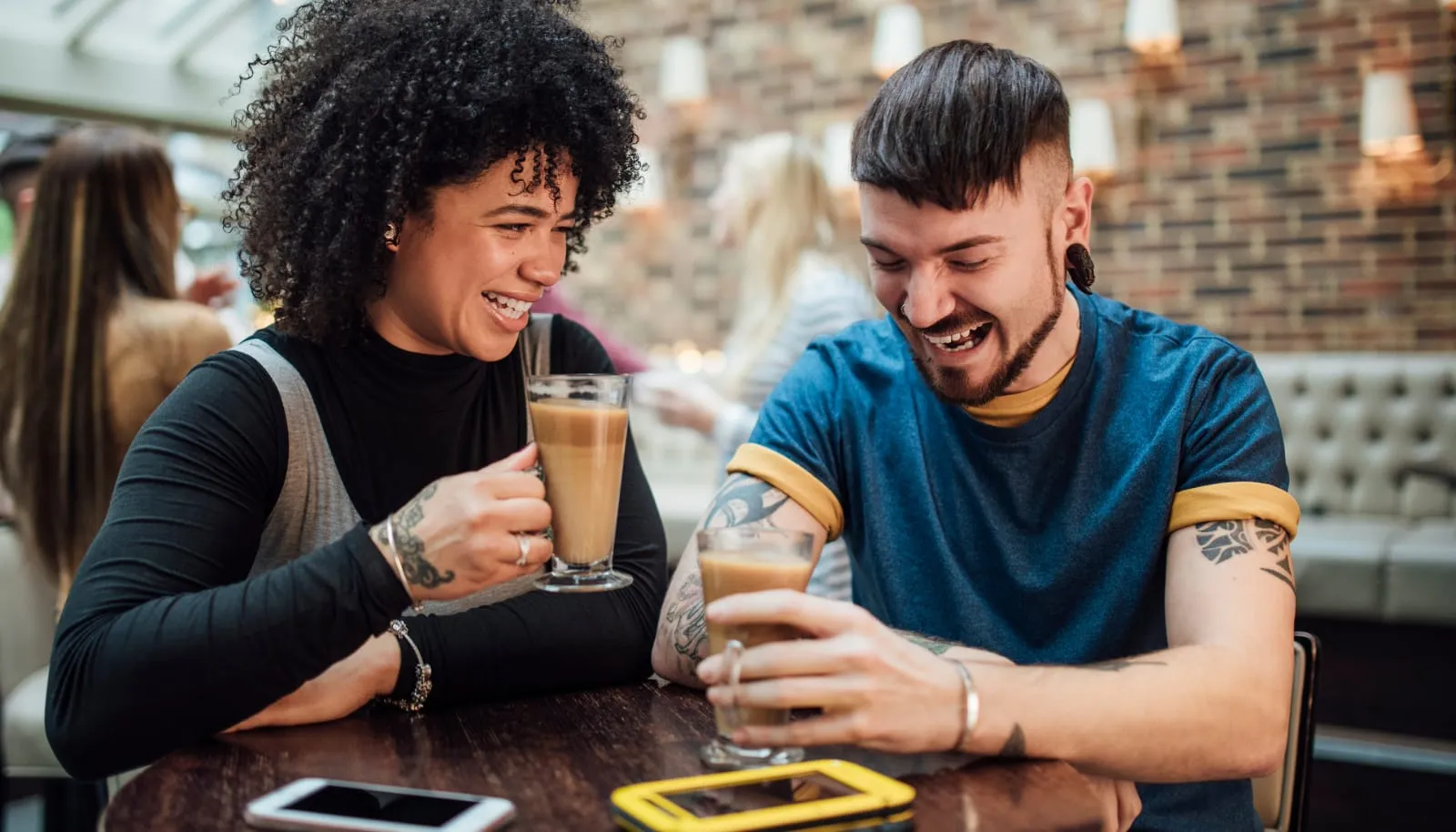 Hipsters drinking coffee