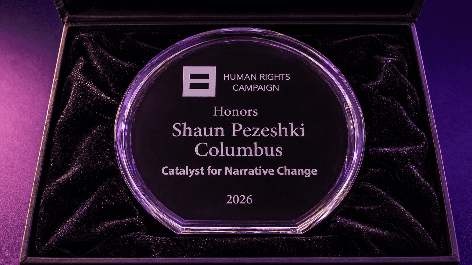 The Catalyst for Narrative Change 2026 award from HRC